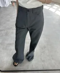 新品) O U R グレーコットンパンツ M