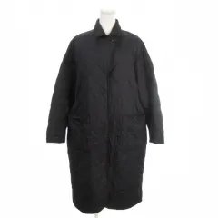 ユニクロ UNIQLO :C 中綿ステンカラーコート L 黒 ブラック キルティング ロング 襟付き 長袖 /MN17 ■GY61