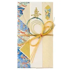 マルアイ 祝儀袋 結婚式 デザイン 和風 ひより 青 1枚 キ-646B