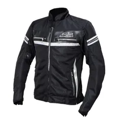 新品 モトベース（MOTO BASE）春夏モデル バイク用 プロテクト ジャケット クールライドメッシュジャケット2 MBMJ-07｜ブラック/ホワイト｜LB