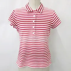 ナイキゴルフ NIKE GOLF ポロシャツ ゴルフ 半袖 ロゴ ボーダー 赤 白 ピンク レッド ホワイト M