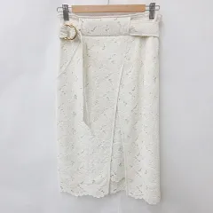 ロペ ROPE スカート ラップスカート ロング丈 レース 花柄 白 アイボリー オフホワイト F
