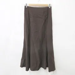 イング INGNI スカート フレアースカート ロング 切替 マーメイド シャーリング レースアップ 茶 ブラウン F