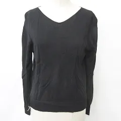 ナチュラルビューティーベーシック NATURAL BEAUTY BASIC ニット セーター Vネック ウール ブラック 黒 M