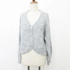 サマンサモスモス SM2 カーディガン ニット 長袖 Vネック ウール混 グレー F