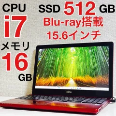 7世代 Core i7 メモリ16GB SSD 512GB Windows11 Office パソコン 富士通