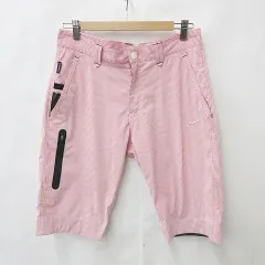 ナイキゴルフ NIKE GOLF ハーフパンツ ゴルフ スポーツウェア ロゴ ストレッチ ショート ストライプ 赤 白 レッド ホワイト M