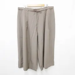 パンツ ワイドパンツ ロング タック リボン 大きいサイズ 茶 ブラウン 6L