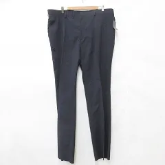 パンツ スラックス ストレート ロング 大きいサイズ 紺 ネイビー 3L サンプル品