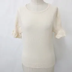 グレースコンチネンタル GRACE CONTINENTAL ニット セーター 半袖 丸首 カシミヤ ベージュ ピンクベージュ 36