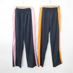 パンツ トラックパンツ ジャージ 2枚セット ロング 紺 ピンク オレンジ ネイビー L