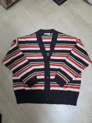 ユニクロ X マルニ オーバーサイズ ストライプ Vネック カーディガン L