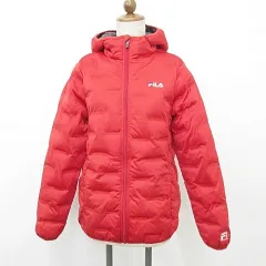 フィラ FILA 中綿 ジャケット ジップアップ ロゴ フード 裏アルミ 保温 防寒 赤 レッド M