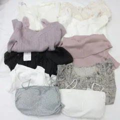 グレイル GRL ブラウス ニット セーター カーディガン タンクトップ ブラ付きキャミソール まとめ10点セット 黒 白 ベージュ グレー ピンク F M