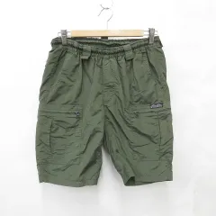 モーシャン MOCEAN アウトドア 古着 パンツ カーゴショーツ USA製 ナイロン 緑 カーキ グリーン XS