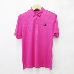 アディダス adidas ゴルフ スポーツウエア シャツ ポロシャツ 半袖 総柄 2022年モデル ピンク L