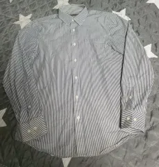 GIORDANO ジョルダーノ スリムフィット ストライプ スーツ用 長袖シャツ (M)