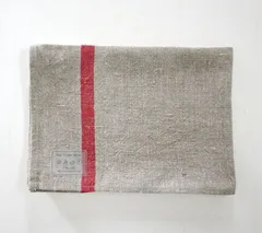 fog linen work フォグリネンワーク リネンライン入りキッチンクロス 厚地 ナチュラル レッドライン