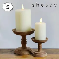 キャンドルスタンド コンポート S ブラウン ウッド 木製 ＷＯＯＤ shesay 志成 304968 キャンドルホルダー シンプル ガラス キャンドルスタンド 炎がキレイなキャンドルホルダー キャンドルスタンド  ロウソク立て 北欧 雑貨 癒し キャンドル