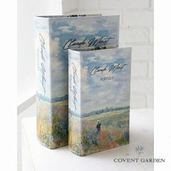 ジヴェルニー・アートボックス2点セット コベントガーデン COVENT GARDEN KZ-36 洋書 アンティーク調 本型 小物入れ 収納箱 収納 ケース ブックボックス シークレットボックス 木製 クラシック レトロ おしゃれ おもしろ雑貨 ギフト アンテ