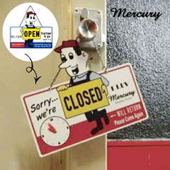 머큐리 OPEN / CLOSE 사인 Worker Mr.T 사인 플레이트 플레이트 OPEN & CLOSED 가든 플레이트 틴 플레이트 가든 오너먼트 가든 아이템 인테리어 잡화 벽 장식 사인 플레이트 아이언 세련된 귀엽다
