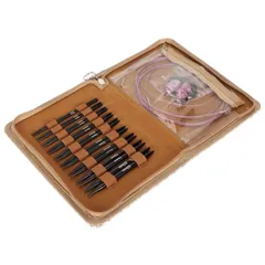 編み針 輪針セット 3mm/3.25mm/3.75mm/4mm/4.5mm/5mm/5.5mm/6mm/6.5mm 編み針 デラックスセット 交換可能 収納ケース付き アルミ ステンレス PU製