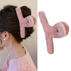 HAPVITAL ヘアクリップ 大きめ バンスクリップ へあくりっぷ 大きめしっかり オフ ィス クリップ シンプル 髪留め ヘアアクセサリー かみどめ クリップ 大きめしっかり グレイ 濃密な髪も使用可能 (粉っぽい)