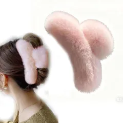 HAPVITAL ヘアクリップ 大きめ バンスクリップ へあくりっぷ 大きめしっかり オフ ィス 髪留め クリップ シンプル ヘアアクセサリー かみどめ クリップ 濃密な髪も使用可能 グレイ 大きめしっかり (淡いピンク)