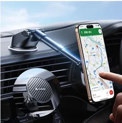 吸着力60kg&伸縮アーム搭載 Andobil スマホホルダー 車 マグネット スマホスタンド 【真空吸盤＆送風口兼用】