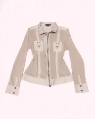 BURBERRY LONDON 1サイズ ノヴァチェック ラテギャル タイト ゴージ ベージュ ジップアップ