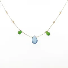 K18YG ブルートパーズ ネックレス