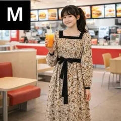 Mサイズ ワンピース スカート 花柄ワンピース 体型カバー レディース かわいい