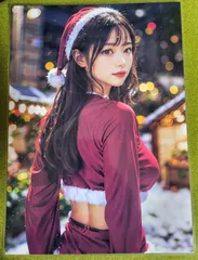 AI　イラストアートポスター　写真　A4サイズ　ラミネート加工　美女　美人　グラビア　セクシー　コスプレ　020