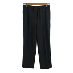 ヘルムートラング HELMUT LANG パンツ テーパード ロング イージー センターシーム ウール 無地 ウエストゴム XS グレー