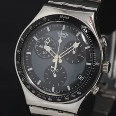 QZ スウォッチ 黒文字盤 アイロニー クロノ デイト レディース腕時計 2000000 NSK KRK