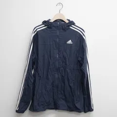 adidas アディダス クロスジャケット デニムルック USED美品 トレーニングウェア アウター Mサイズ パーカー ネイビー メンズ X8294