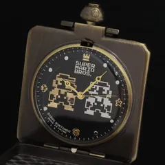 箱付 スーパーマリオブラザーズ マリオ＆ルイージ ハテナボックス QZ 黒文字盤 ポケットウォッチ KRH 2000000 NSK