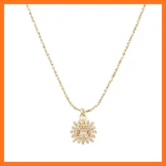 【新品】 [SL Original] レディース ネックレス18Kゴールドフィルド スワロフスキージルコニア ペンダントトレンド感あふれるラグジュアリーなデザイン低アレルギー性で、調節可能なクラスプ付き正規ジュエリー ギフトにも最適なホリデーアイテム (サ 0