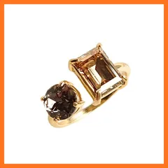 【新品】 [orie] 指輪 レディース フリーサイズ サイズ調整 オープンリング フォークリング ニッケルフリー ゴールド ご褒美 上品 (グレージュ, 調整可能, ベージュ) 0