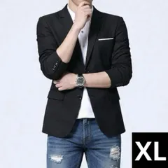 XLサイズ メンズジャケット ビジネススーツ 黒 テーラードジャケット ブラック