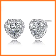 【新品】 NINE VA ピアス レディース 人気 メンズ シルバー925 18金プラチナ パール ピアス 最高級キュービックジルコニア イヤリング フープ ピアス 金属アレルギー対応 ファースト 女性 アクセサリー ピアス (ハートピアス) 1