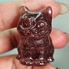 あ〜きゃん♬様 高品質 カーネリアン ネコ ねこ カービング - メルカリ