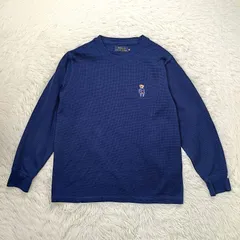 良品 POLO RALPH LAUREN ポロラルフローレン ポロベア サーマルロングTシャツ M ネイビー 刺繍 ワッフル ロンT カットソー レディース ブランド 中古 人気