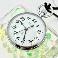 【新品電池】SEIKO セイコー 懐中時計 鉄道 シルバー 7550-0010 242125