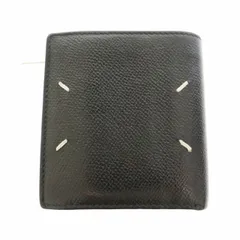 メゾンマルジェラ Maison Margiela スモール フリップフラップ レザー ウォレット 二つ折り財布 黒 ブラック ブランド古着ベクトル 中古●▲251007