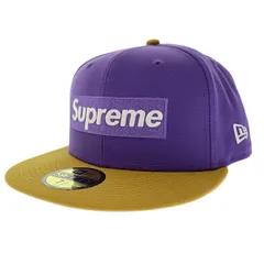 シュプリーム SUPREME ×New Era ニューエラ 22SS 2-Tone Box Logo 2トーン ボックス ロゴ刺繍 ベースボール キャップ 帽子 7 1/2 パープル マスタード ブランド古着ベクトル 中古☆AA★▲251006