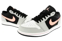 ナイキ NIKE AIR JORDAN 1 LOW black bleached coral-grey fog エア ジョーダン 1 ロー ブラック ブリーチドコーラル グレーフォグ 553558-062 26 マルチカラー▲■251026