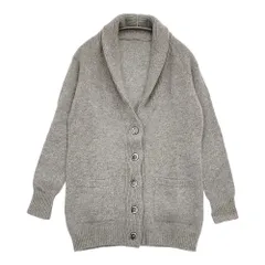 MARGARET HOWELL ウール カシミヤ シルク 589-6264007 ショールカラー ニット カーディガン グレー レディース マーガレットハウエル【中古】6-0118T♪