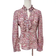 古着 ザラ ZARA ペイズリー柄 シースルー ブラウス クリーニング済み 長袖 レディース Sサイズ