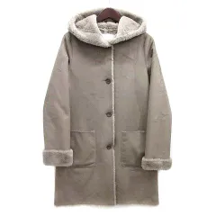 ユナイテッドアローズ A DAY IN THE LIFE UNITED ARROWS フェイクムートン フーディ コート グレー 38 6425-699-0260 美品のサムネイル
